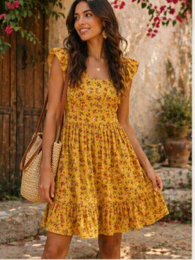 Matilda Jane Floral Dress Boho Ruffle Cottagecore XS